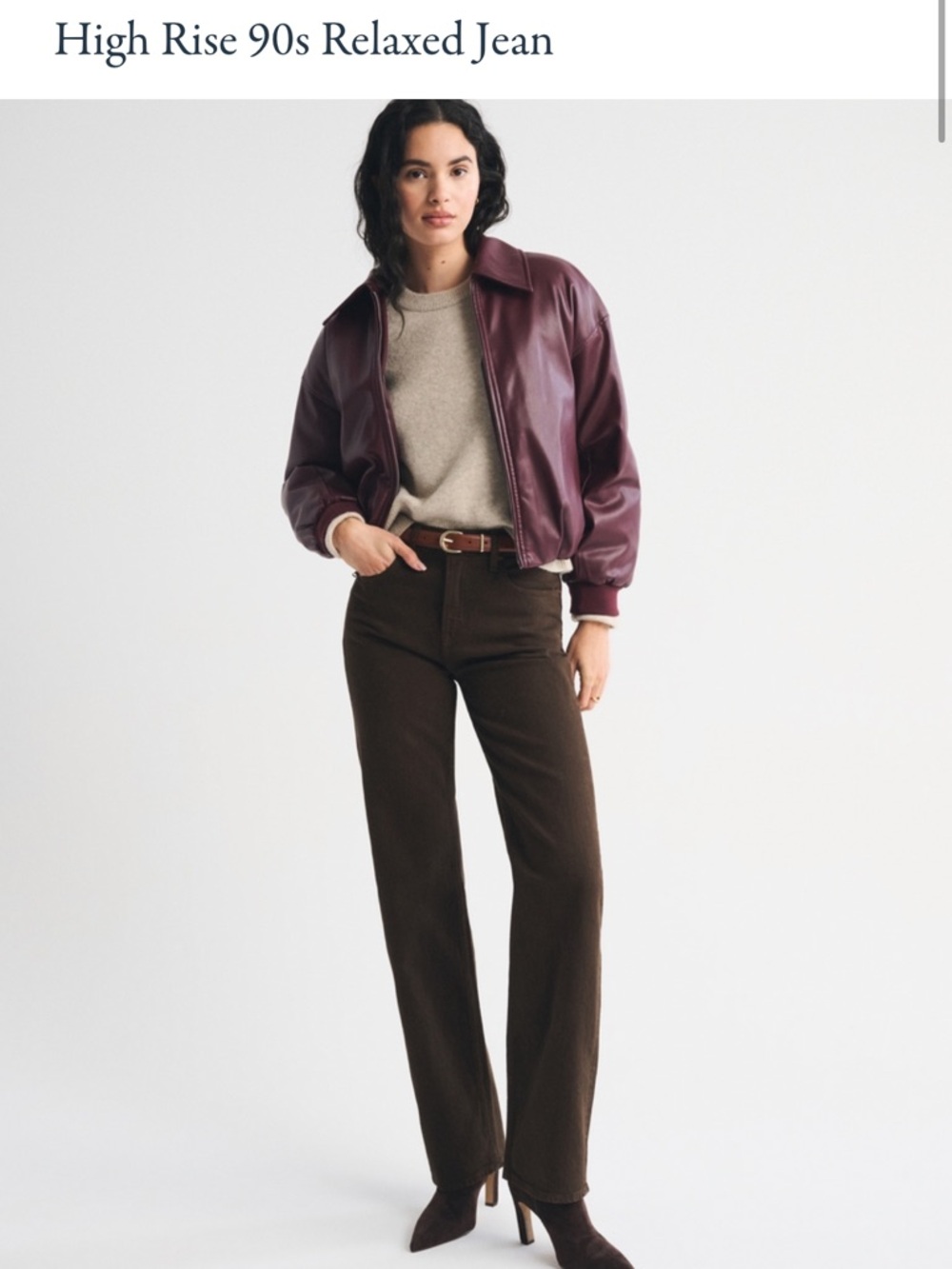 Abercrombie & Fitch 90’s Relaxed High Rise Jean — Brown